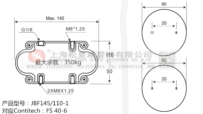 JBF145/110-1橡膠<a href='http://lovewangjing.cn/' target='_blank'><u>空氣彈簧</u></a>