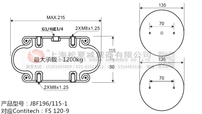 JBF196/115-1橡膠<a href='http://lovewangjing.cn/' target='_blank'><u>空氣彈簧</u></a>