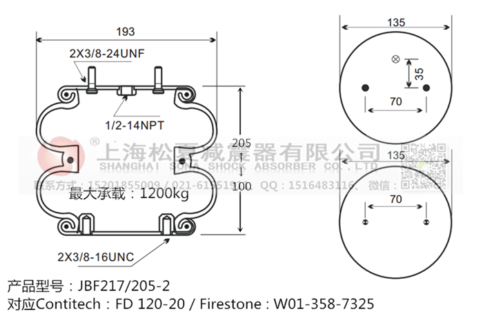 JBF217/205-2橡膠<a href='http://lovewangjing.cn/' target='_blank'><u>空氣彈簧</u></a>